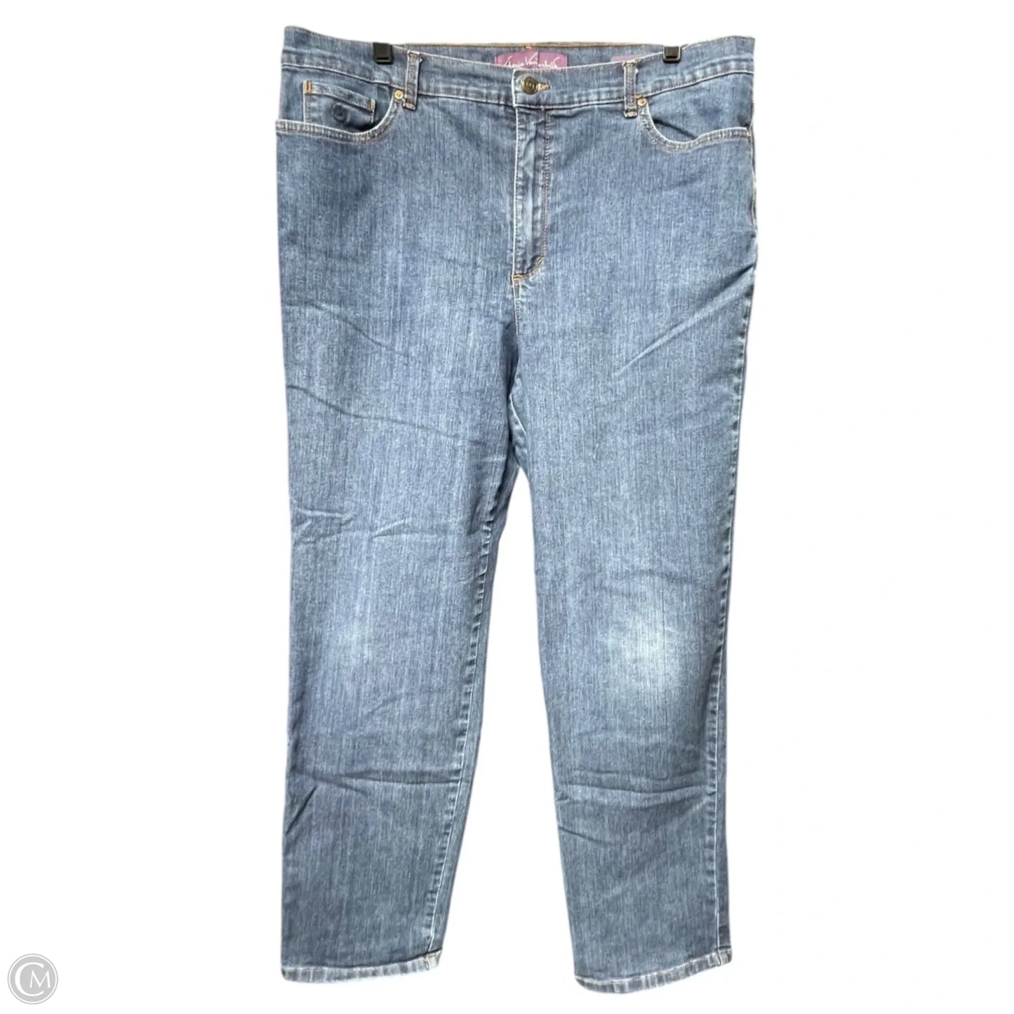 Jeans Straight By Gloria Vanderbilt In Blue Denim, Size: 18