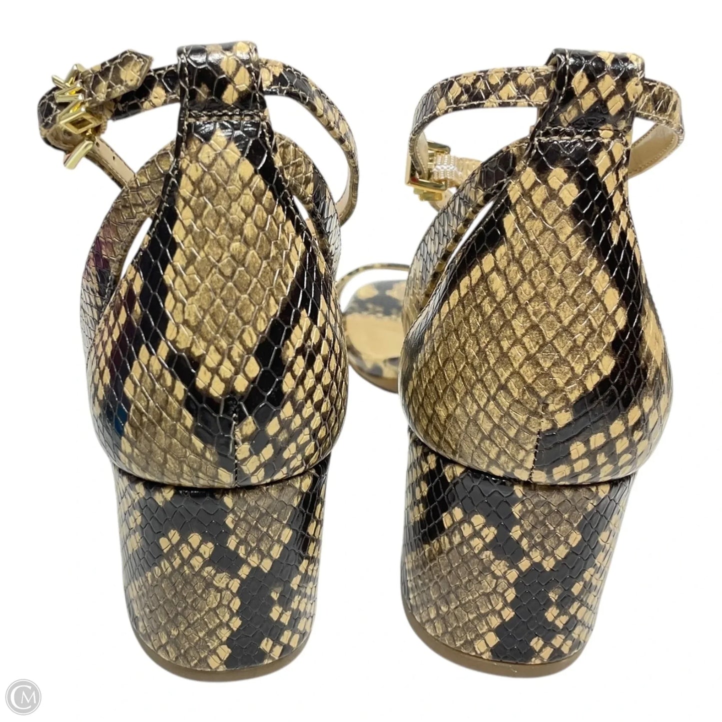 Sandals Heels Block By Michael By Michael Kors In Snakeskin Print, Size: 8.5