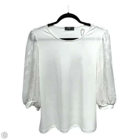 Top 3/4 Sleeve By T Tahari In White, Size: S