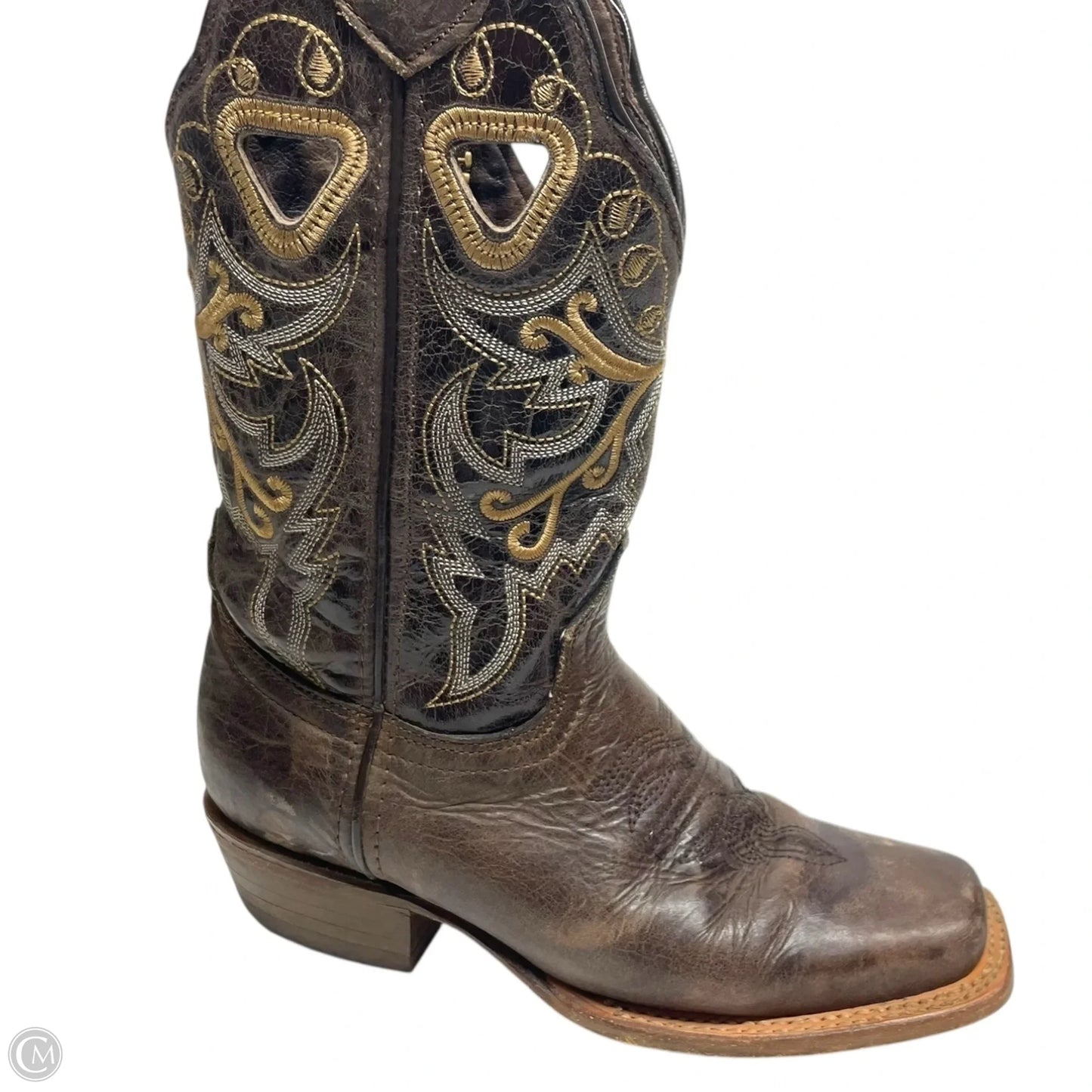 Boots Western By  TEXAS COUNTRY In Brown & Gold, Size: 5