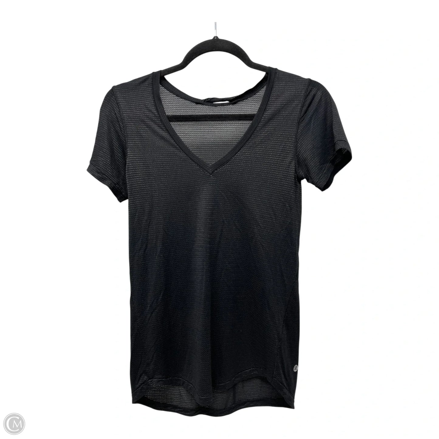 Athletic Top Short Sleeve By Lululemon In Black, Size: S