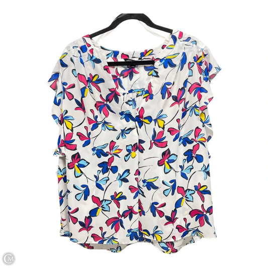 Top Short Sleeve By Zac And Rachel In Floral Print, Size: Xl