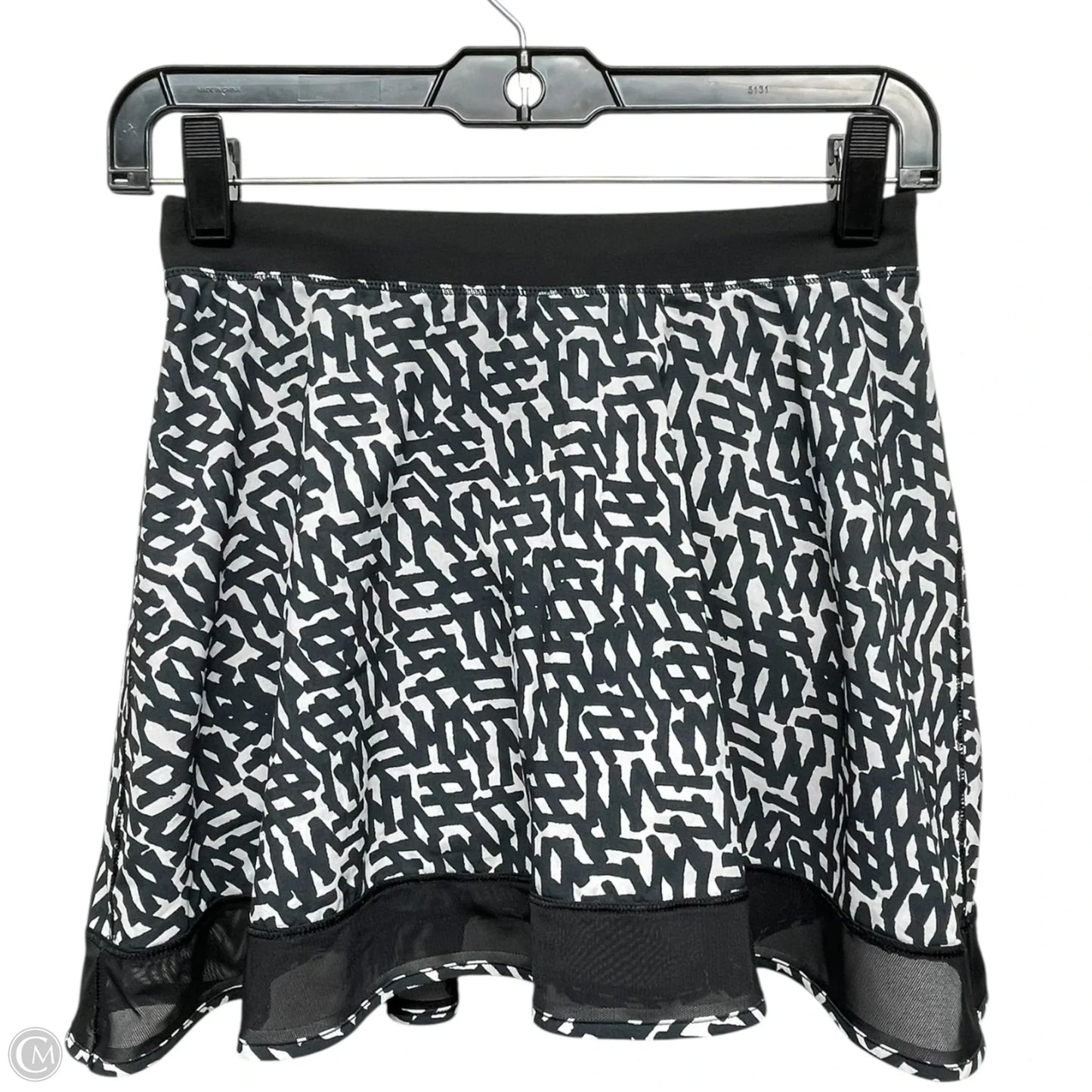 Athletic Skort By Lululemon In Black & White, Size: 4