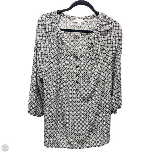 Top 3/4 Sleeve By Croft And Barrow In Black & White, Size: Xl