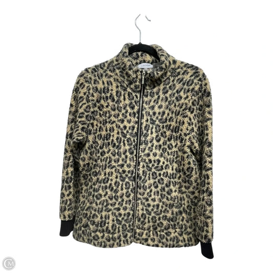 Jacket Faux Fur & Sherpa By Calvin Klein In Animal Print, Size: M