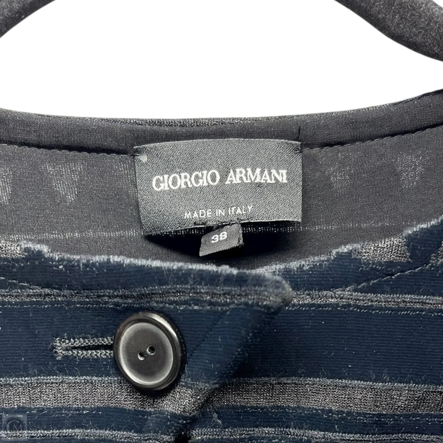 Blazer Luxury Designer By Giorgio Armani In Black, Size: Xs