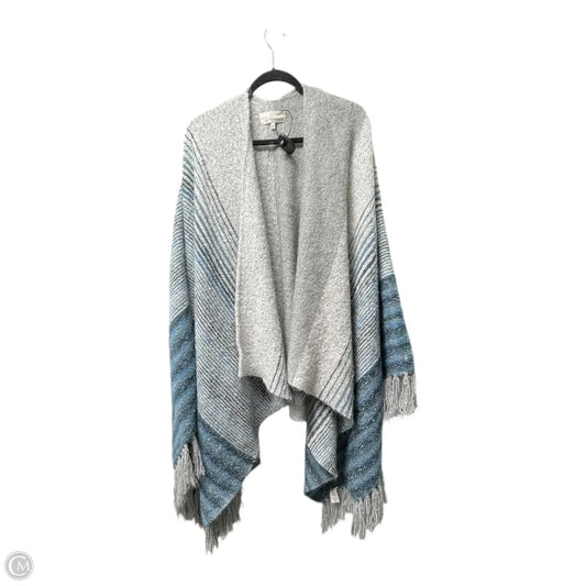 Poncho By Anthropologie In Blue & Grey, Size: Osfm