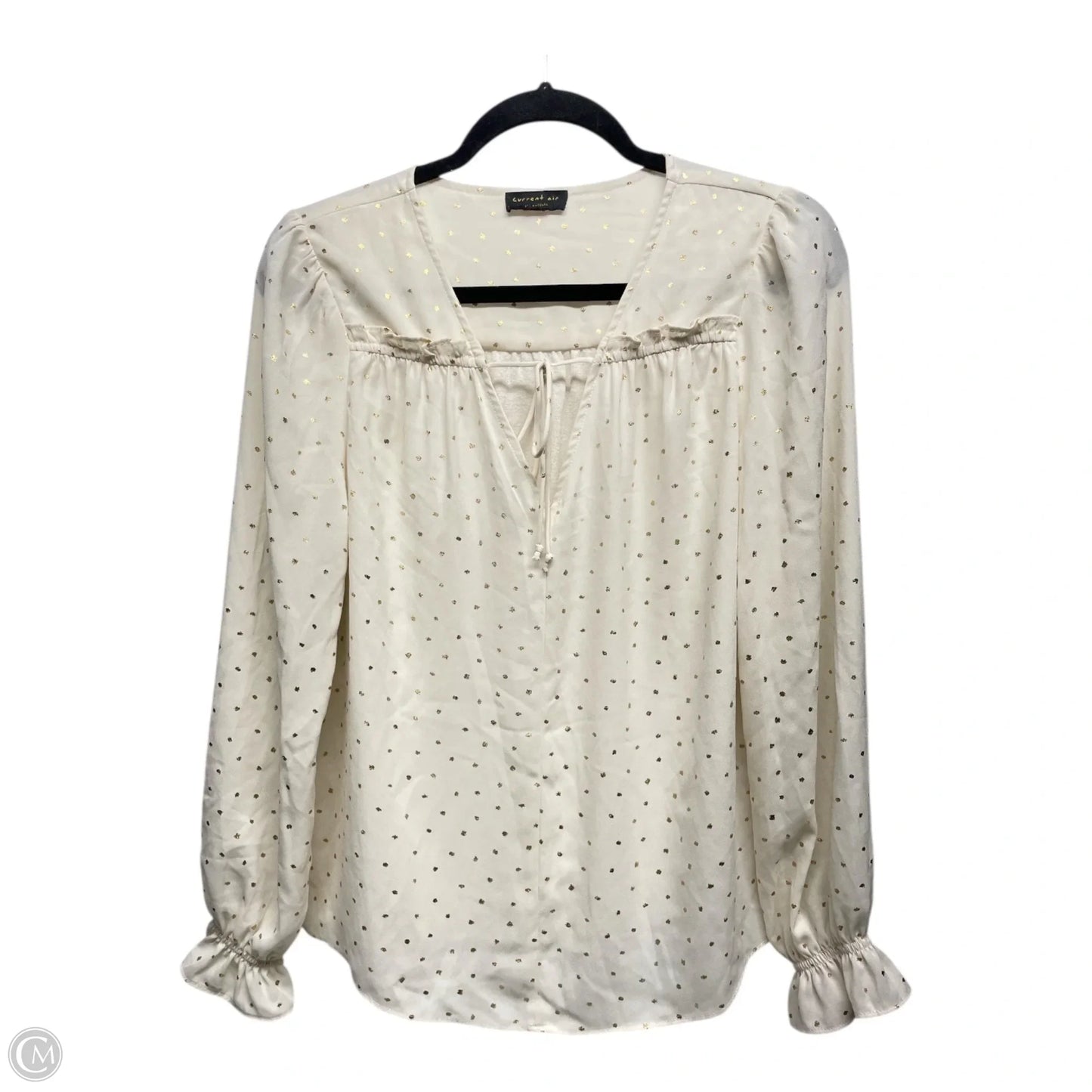 Blouse Long Sleeve By Current Air In Gold, Size: S