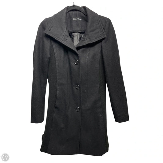 Coat Wool By Calvin Klein In Black, Size: S