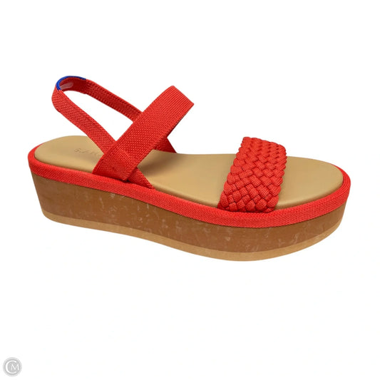 Sandals Heels Wedge By Rothys In Orange, Size: 9