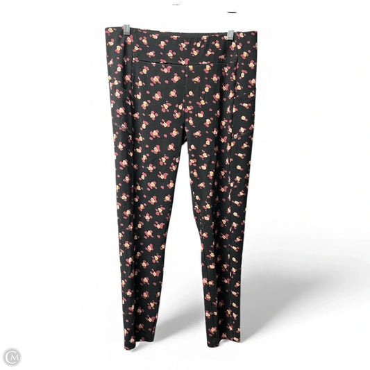 Pants Leggings By Cabi In Black & Pink, Size: L