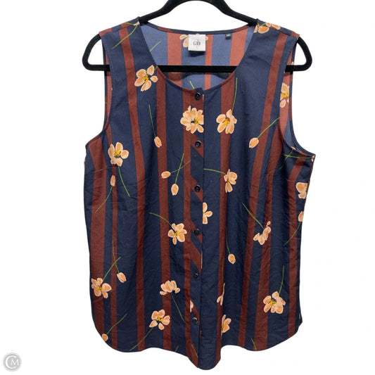 Top Long Sleeve By Cabi In Blue & Red, Size: L