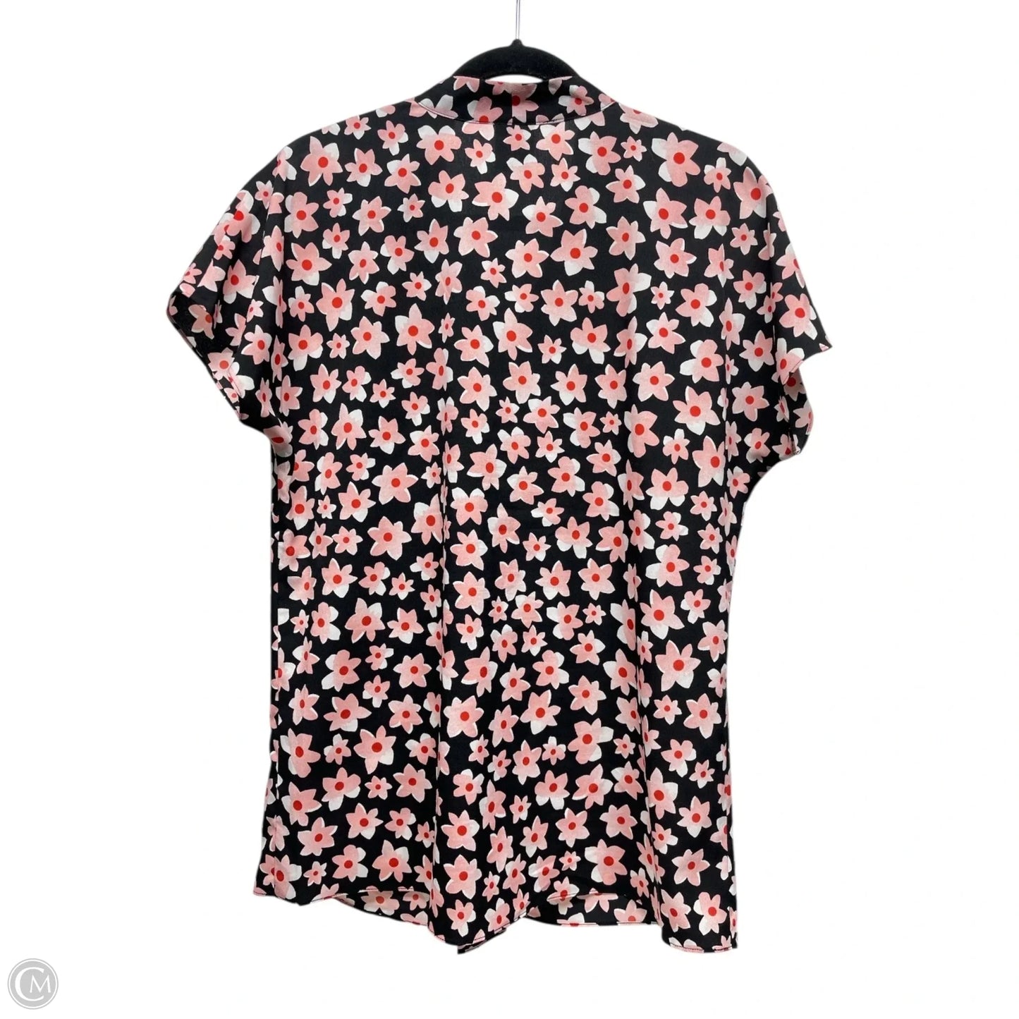 Top Short Sleeve By Cabi In Black & Pink, Size: S