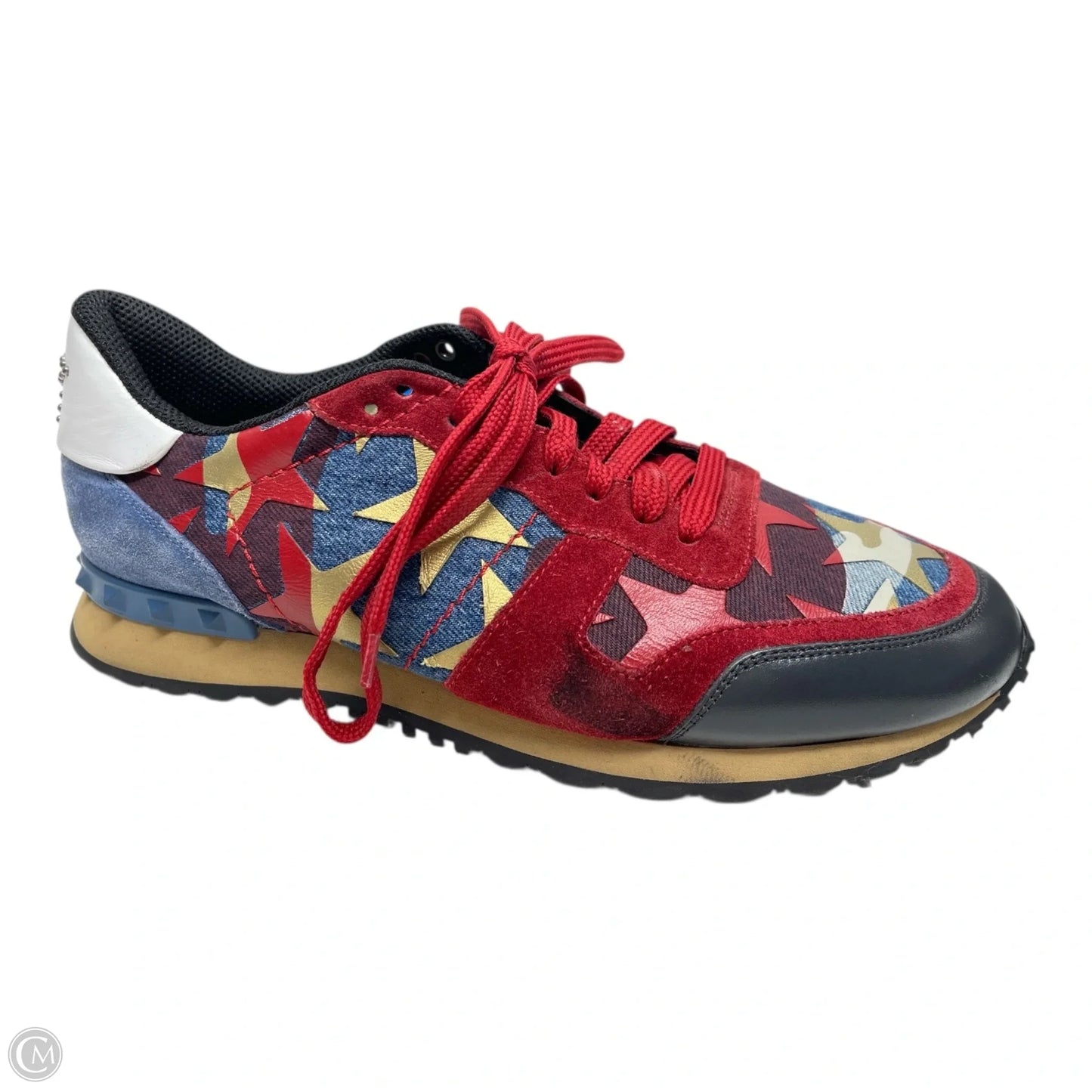 Shoes Luxury Designer By Valentino-garavani In Blue & Red & White, Size: 11
