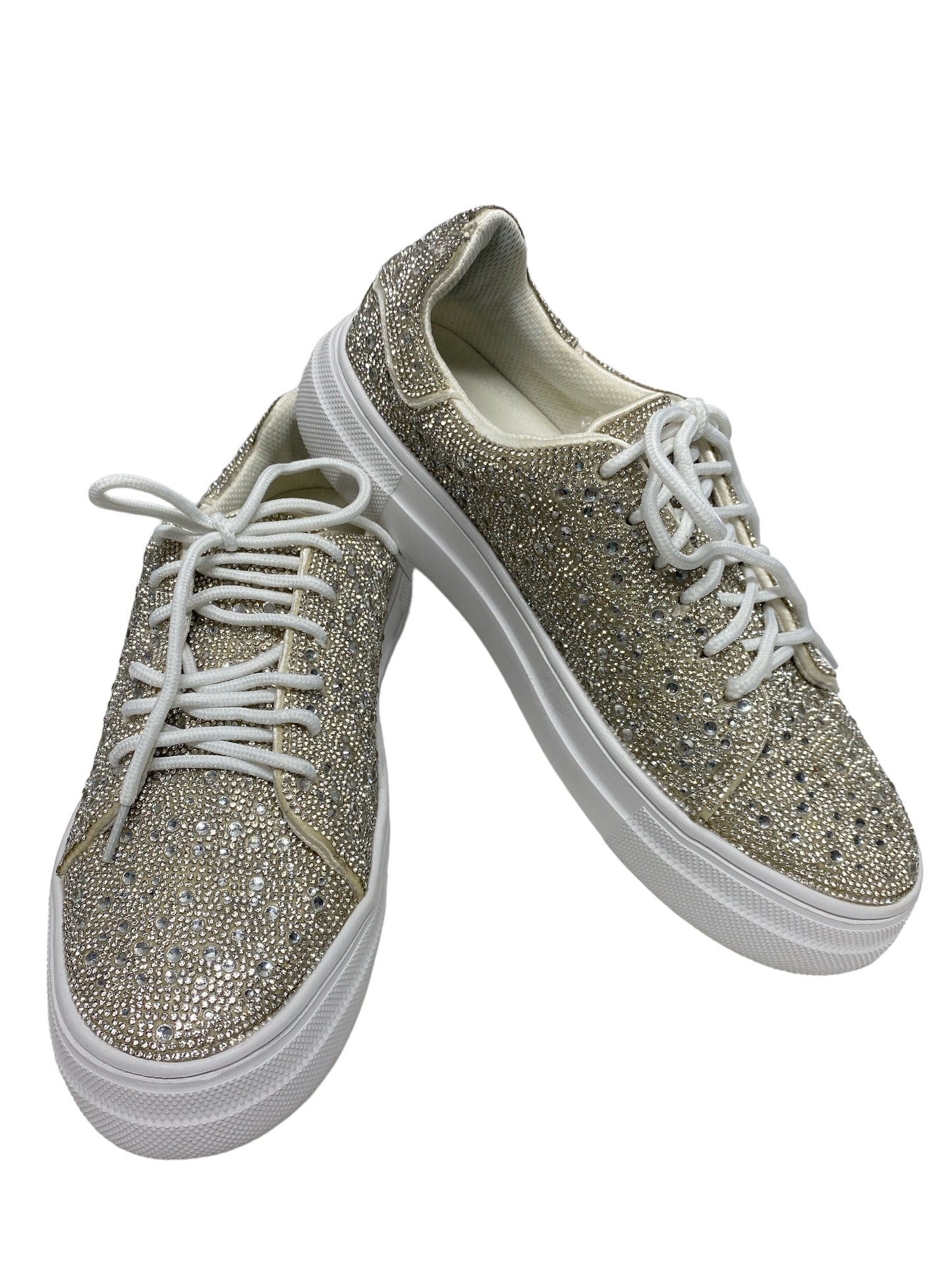 Silver & Tan Shoes Sneakers Corkys, Size 10