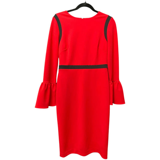 Dress Work By Calvin Klein In Black & Red, Size: S