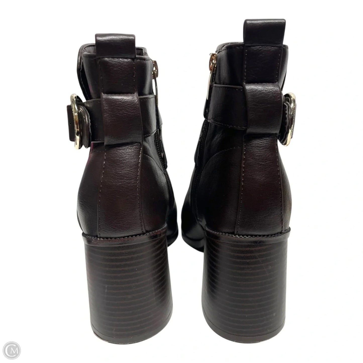 Boots Ankle Heels By Nine West In Brown, Size: 5.5