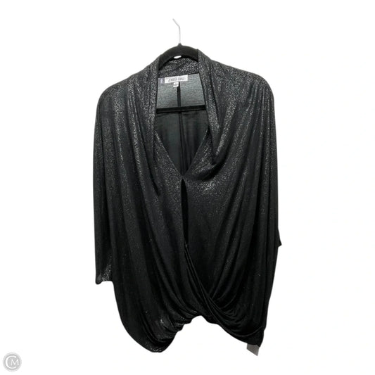 Top Short Sleeve By Jennifer Lopez In Black & Silver, Size: L