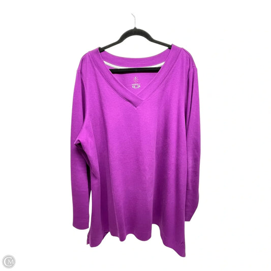 Top Long Sleeve By Isaac Mizrahi Live Qvc In Purple, Size: 2x
