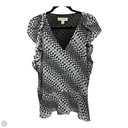 Top Short Sleeve By Michael By Michael Kors In Black & White, Size: Xl