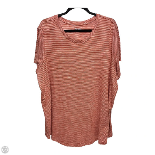 Top Short Sleeve By Old Navy In Orange & White, Size: 2x