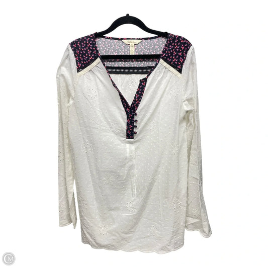 Top Long Sleeve By Matilda Jane In White, Size: S