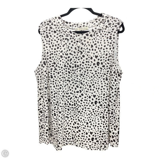 Top Sleeveless By FLT STUDIO In Black & White, Size: Xl