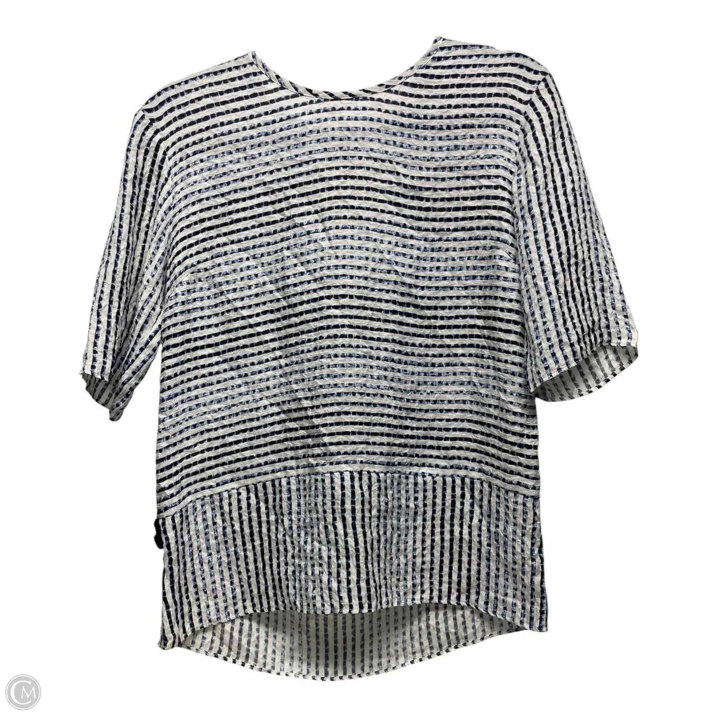 Top Short Sleeve Designer By Derek Lam In Blue & White, Size: 2