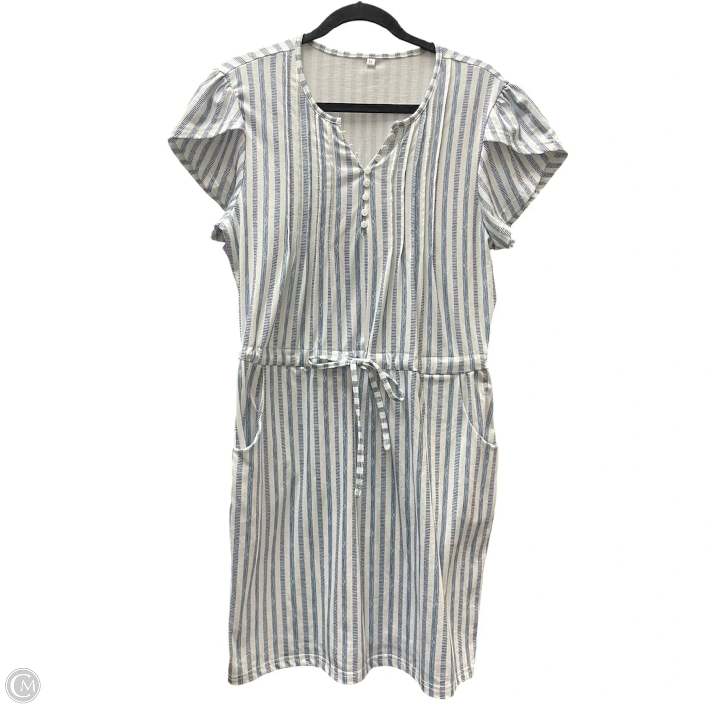 Dress Casual Short By Clothes Mentor In Blue & White, Size: M