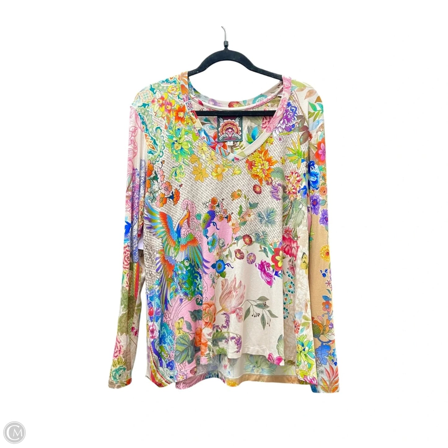 Tunic Designer By Johnny Was In Black & Blue, Size: M