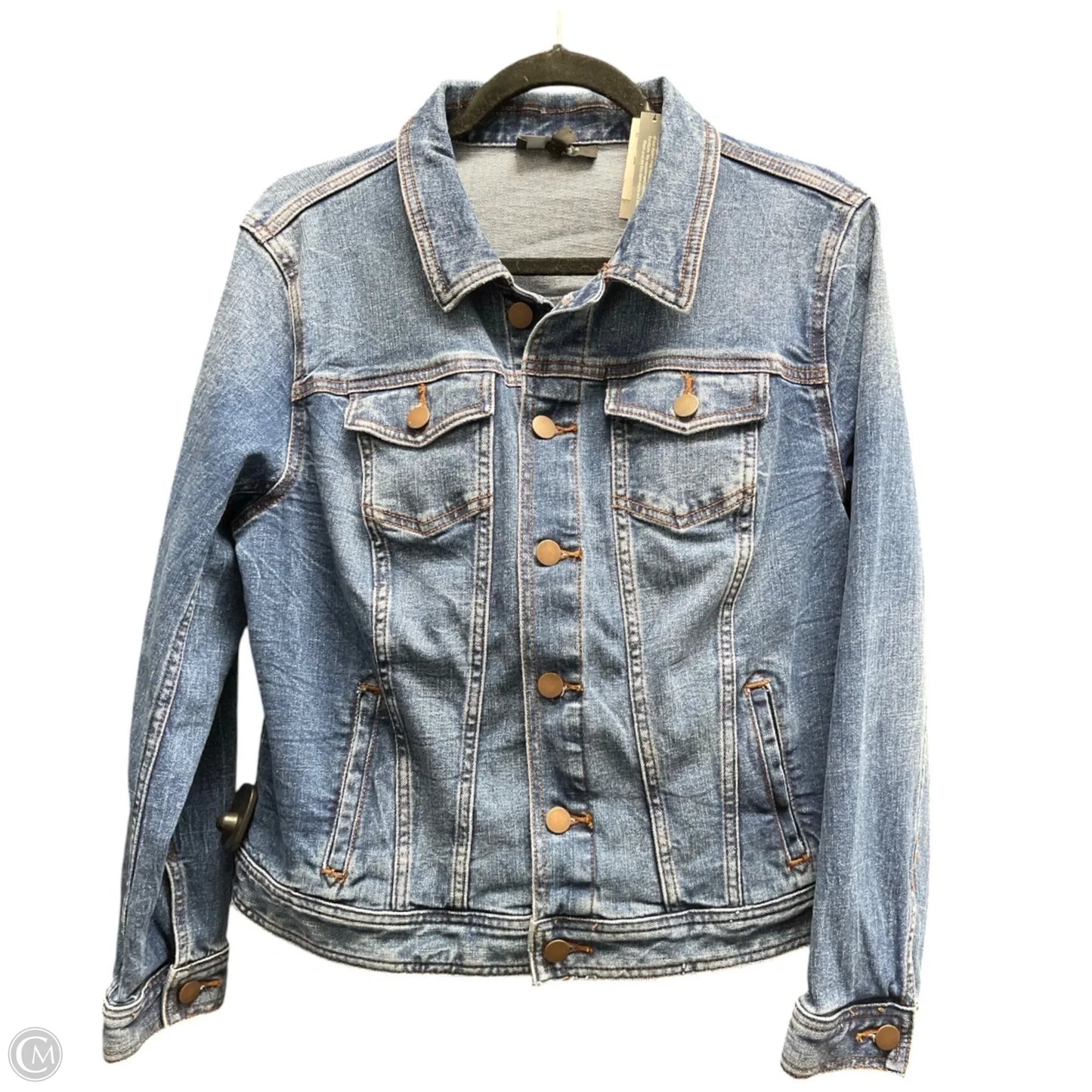Jacket Denim By Talbots In Blue Denim, Size: L