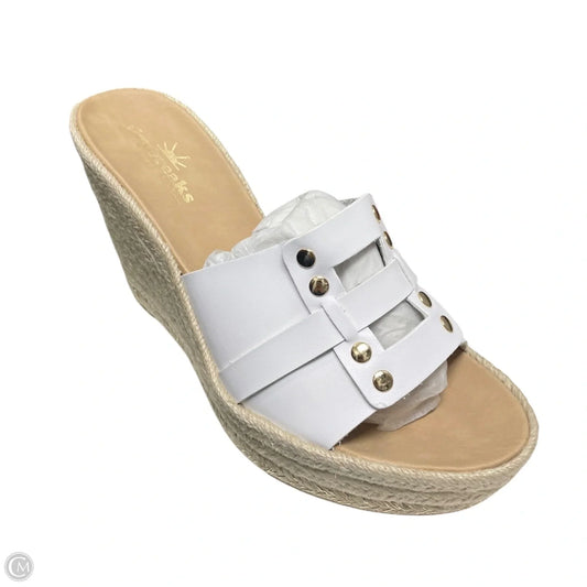 Shoes Heels Wedge By Nina In Brown & White, Size: 10