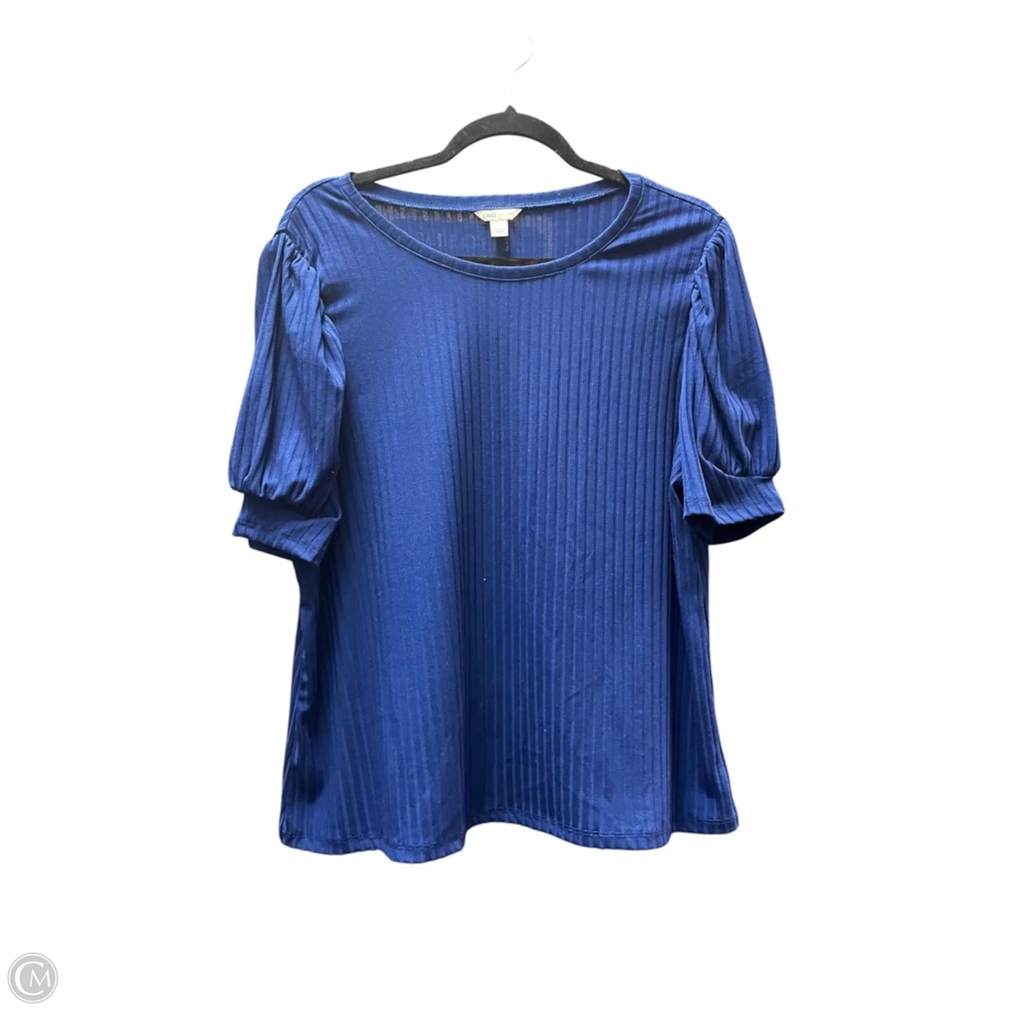 Top Short Sleeve By Cato In Navy, Size: L