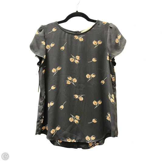 Top Short Sleeve By Loft In Grey & Tan, Size: Sp