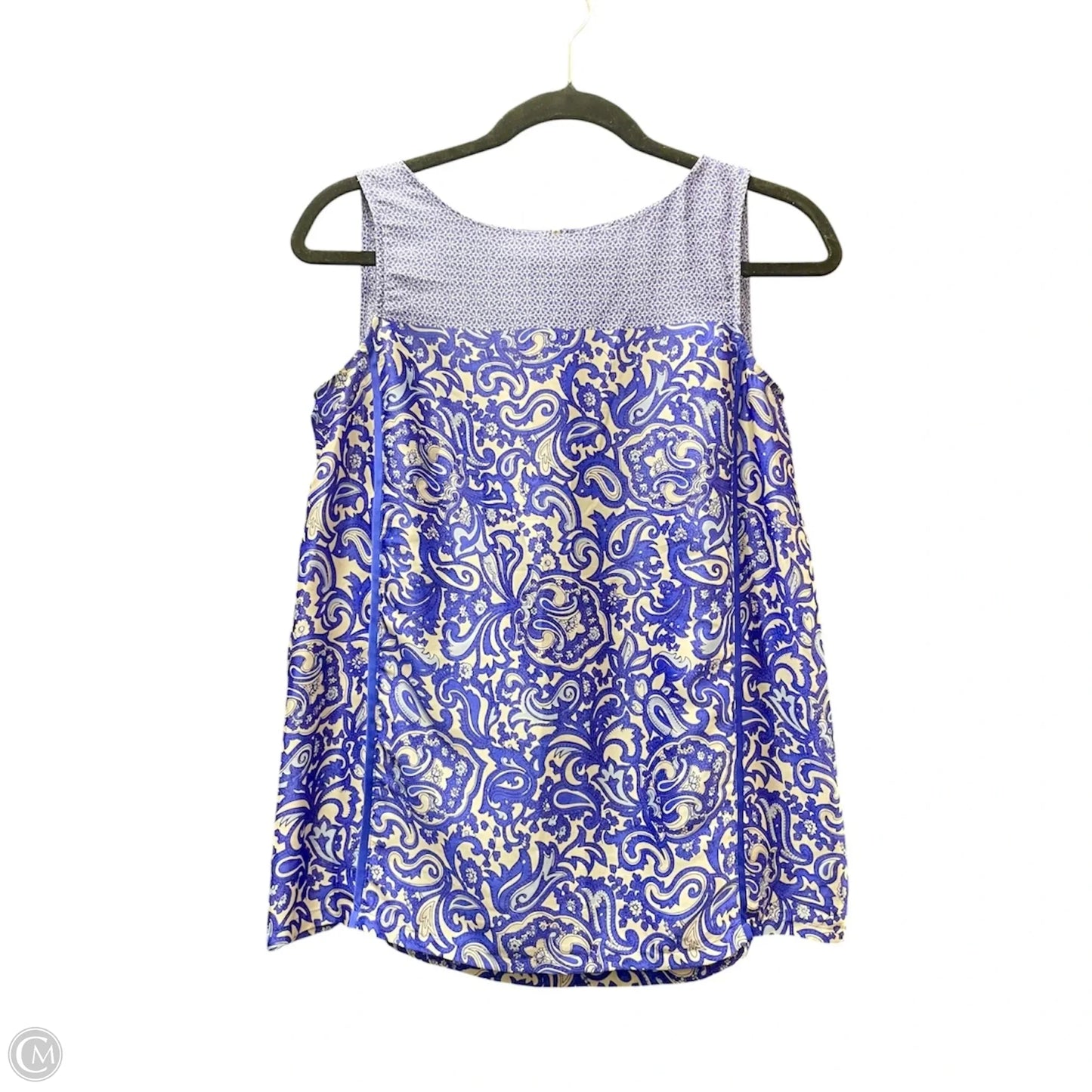 Top Short Sleeve By Loft In Blue & White, Size: Xs