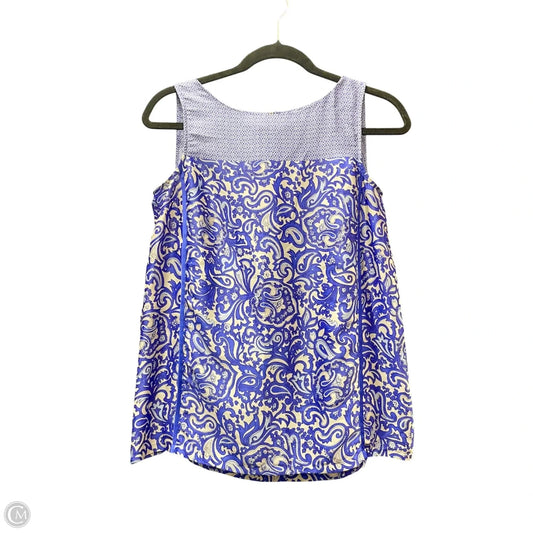 Top Short Sleeve By Loft In Blue & White, Size: Xs