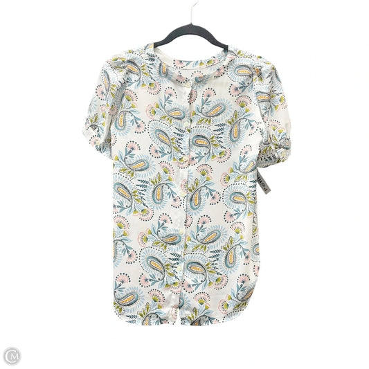 Top Short Sleeve By Loft In Paisley Print, Size: Xsp