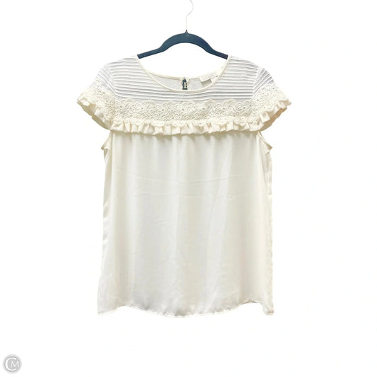 Top Short Sleeve By Loft In Cream, Size: Xsp