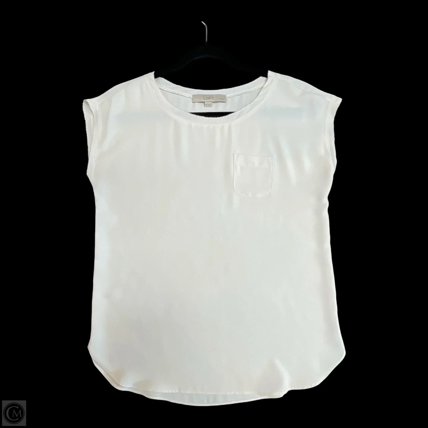 Top Short Sleeve By Loft In Cream, Size: Xsp
