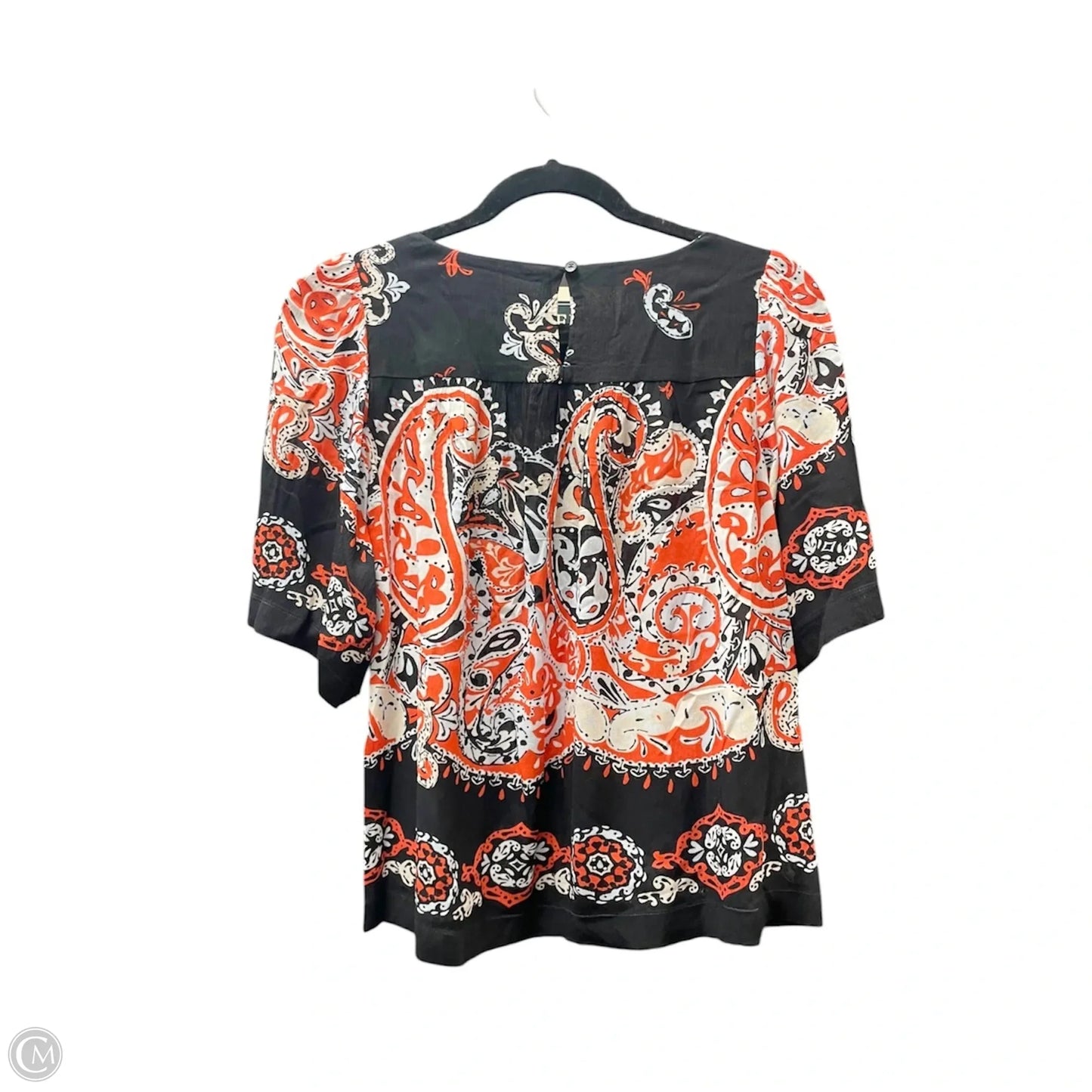 Top Short Sleeve By Loft In Black & Red, Size: Xsp