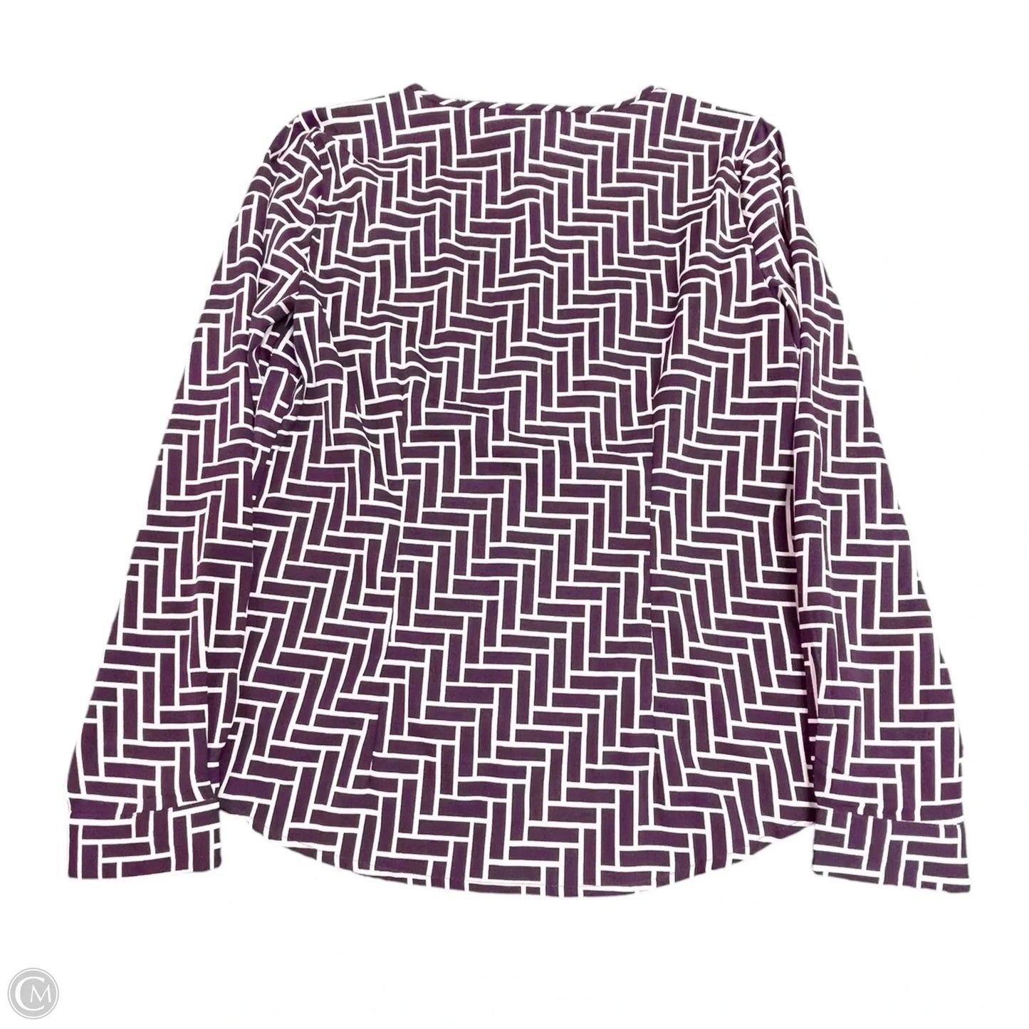 Top Long Sleeve By Banana Republic In Purple & White, Size: S