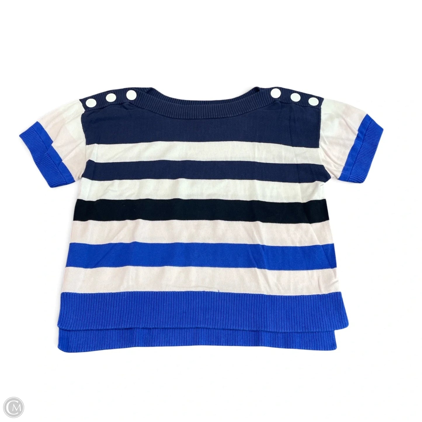 Sweater By Cabi In Blue & White, Size: M