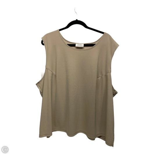 Top Sleeveless By Maggie Barnes In Taupe, Size: 3x