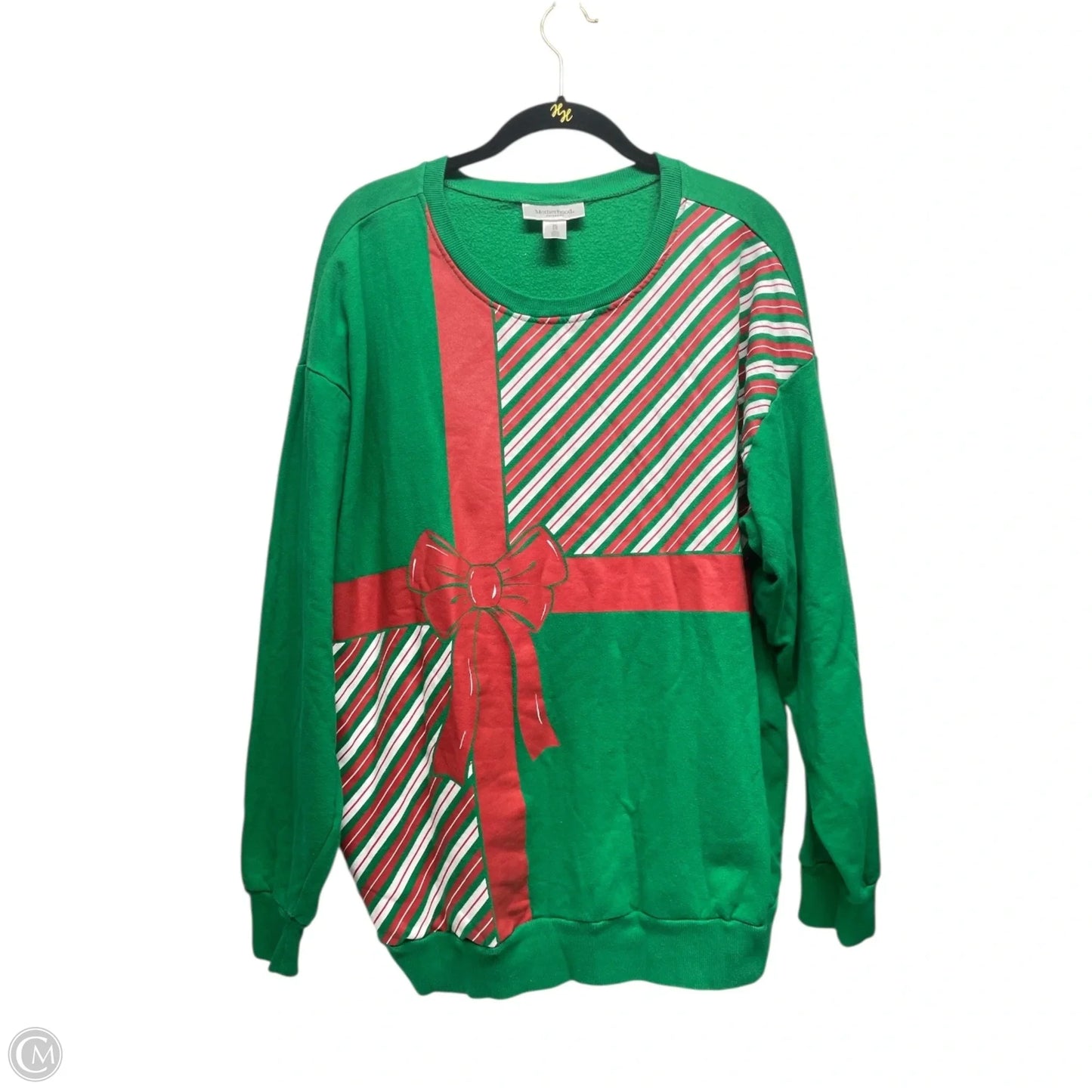 Sweatshirt Crewneck By Motherhood In Green & Red, Size: Xl
