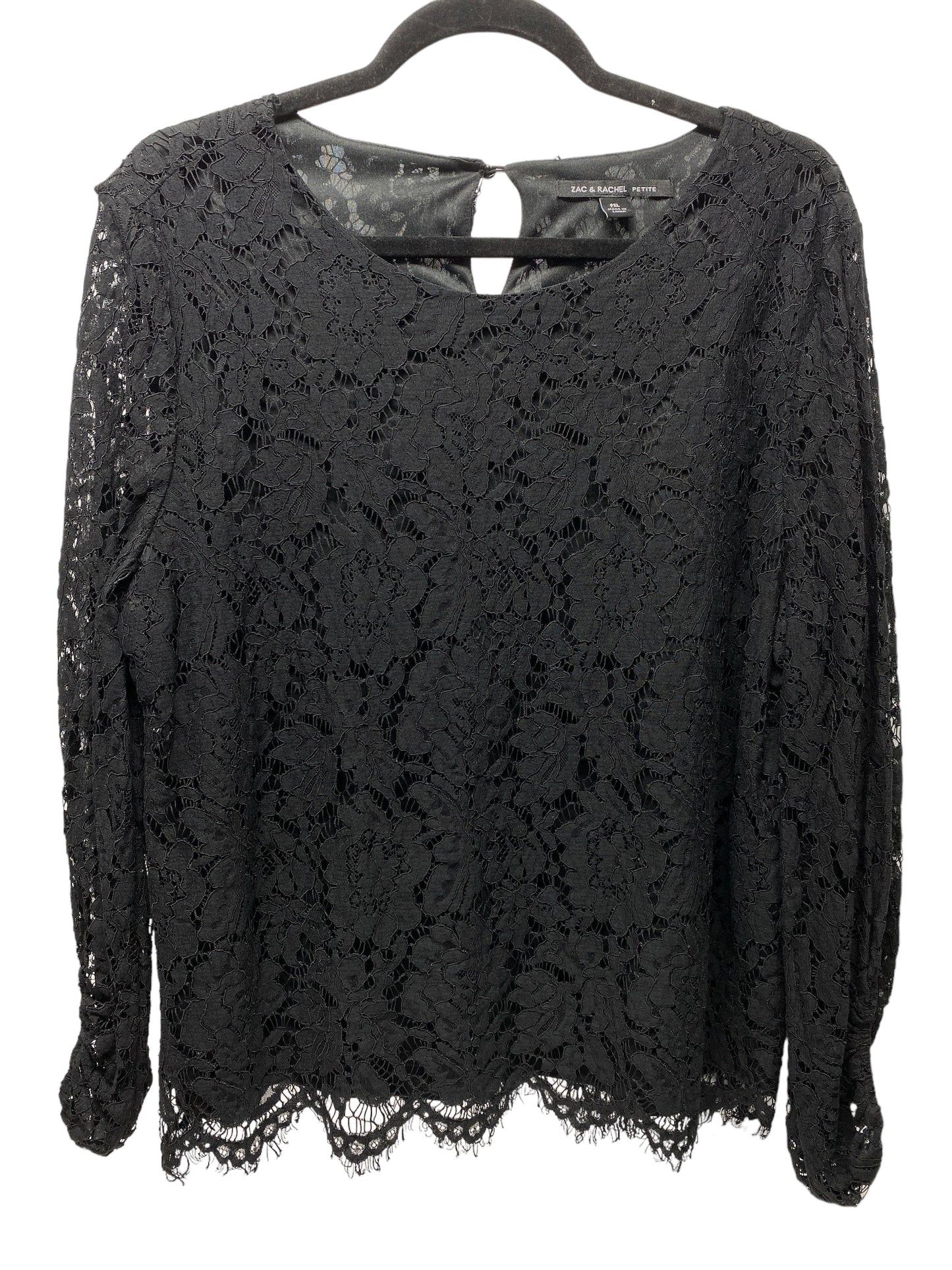 Top Long Sleeve By Zac And Rachel In Black, Size: Petite   Xl