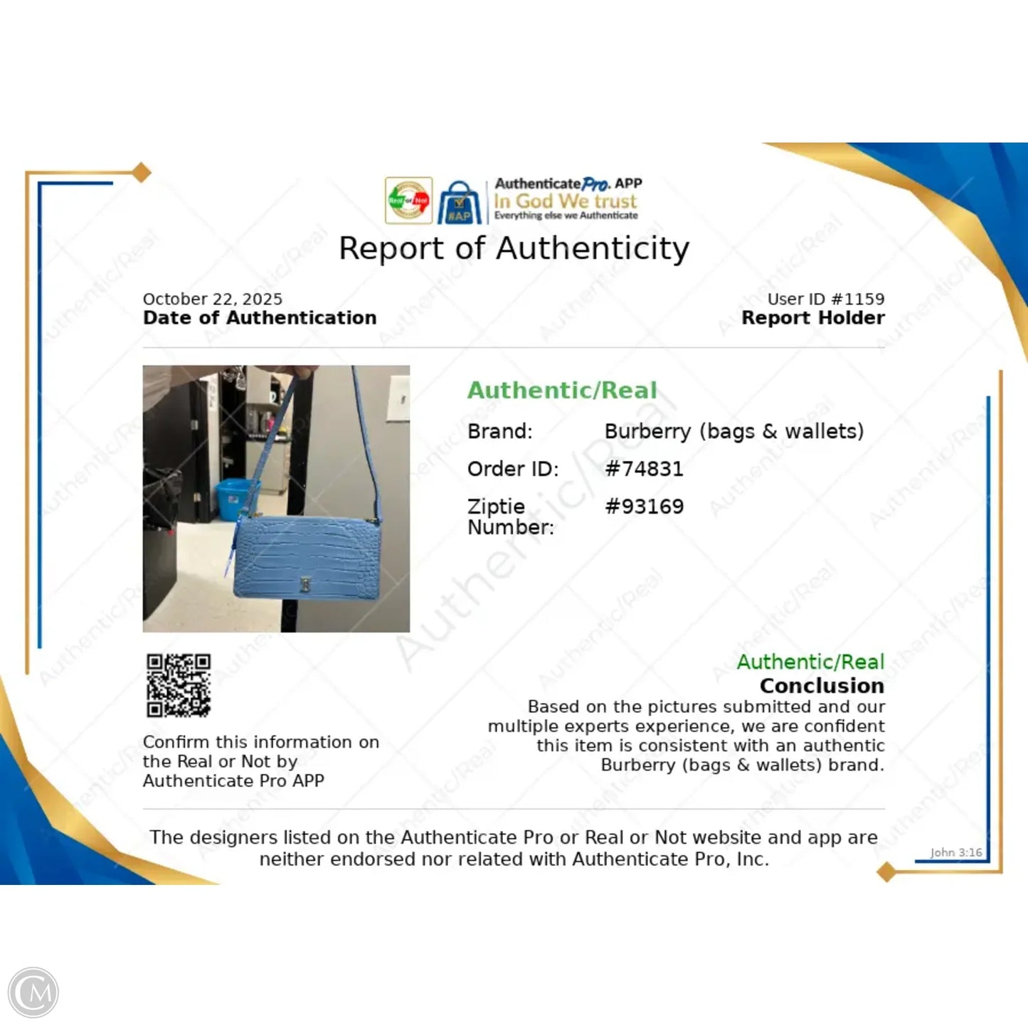 Handbag Luxury Designer By Burberry, Size: Small