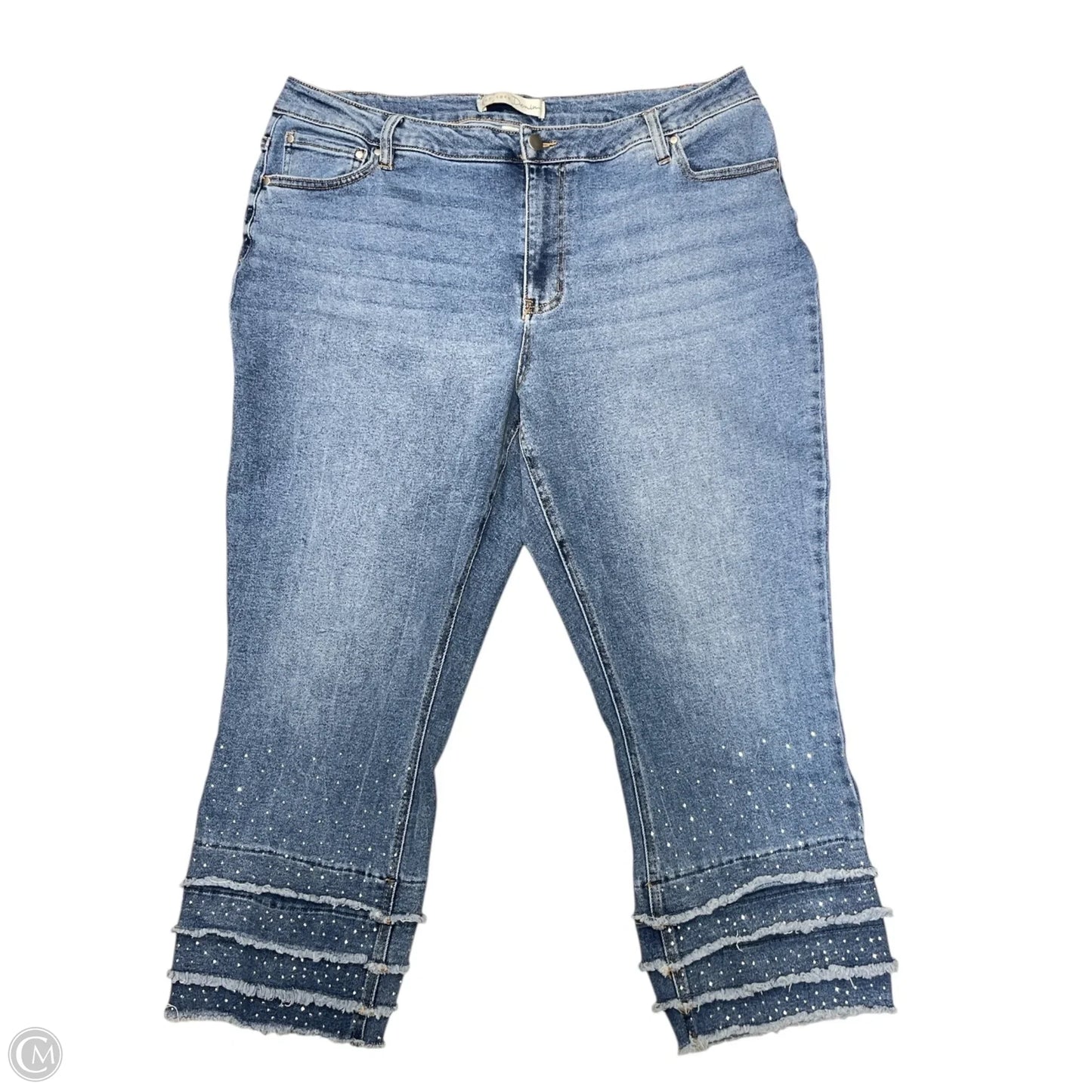 Jeans Cropped By Cato In Blue Denim, Size: 18