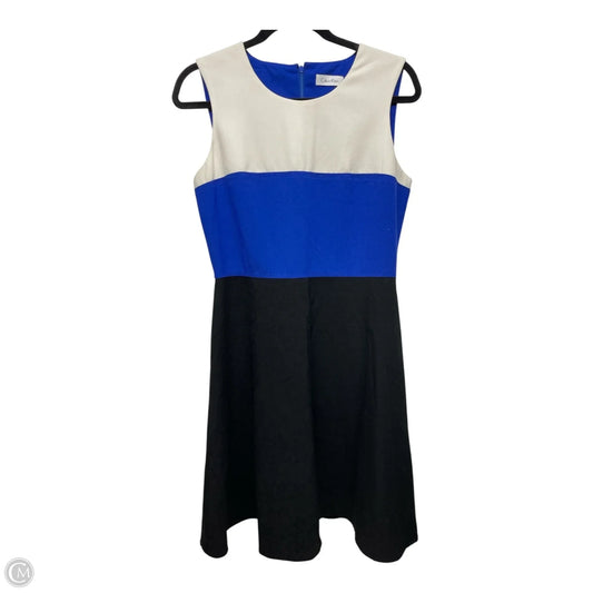 Dress Work By Calvin Klein In Black & Blue, Size: L