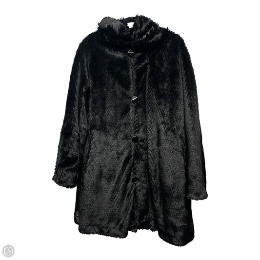 Coat Faux Fur & Sherpa By Ellen Tracy In Black, Size: L