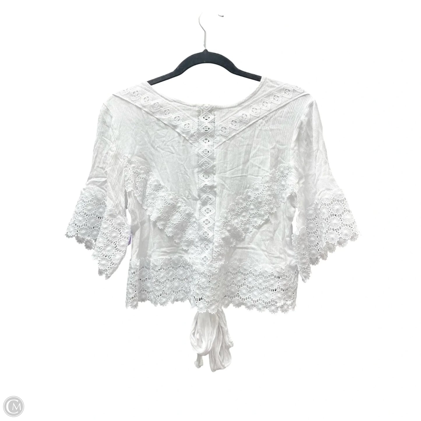 Top Short Sleeve By Clothes Mentor In White, Size: L